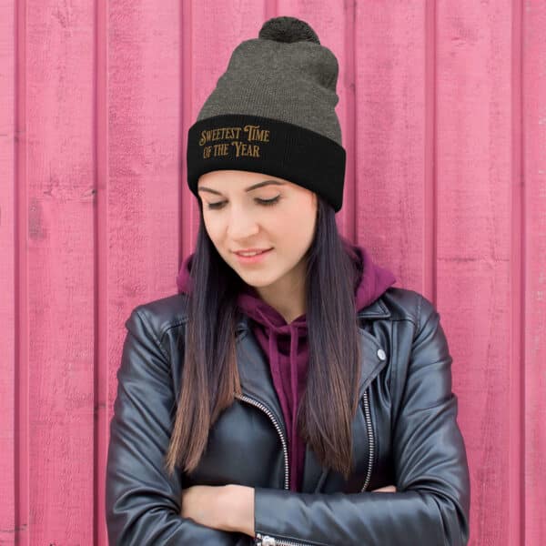 Pom-Pom Knit Cap "Sweetest Time Of The Year" - Image 7