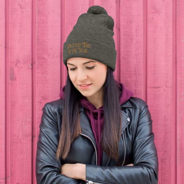 Pom-Pom Knit Cap "Sweetest Time Of The Year" - Image 8