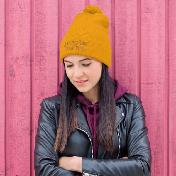 Pom-Pom Knit Cap "Sweetest Time Of The Year" - Image 11