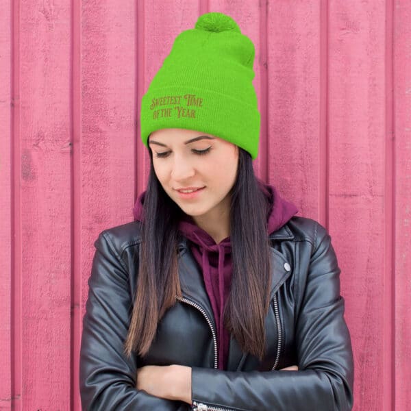 Pom-Pom Knit Cap "Sweetest Time Of The Year" - Image 12